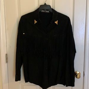 Roberto Cavalli Black Suede Jacket -L